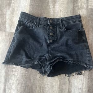 Old Navy Black High Waisted Button Fly Denim Shorts